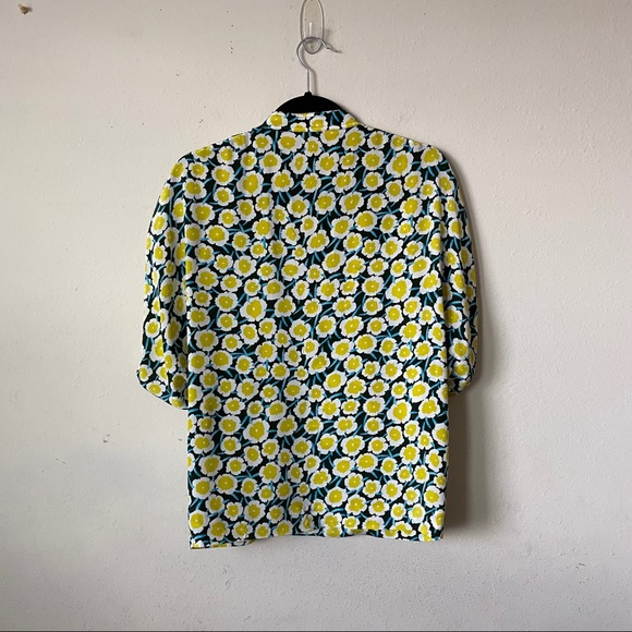Diane von Furstenberg Grania Silk Floral Blouse M - Picture 5 of 7